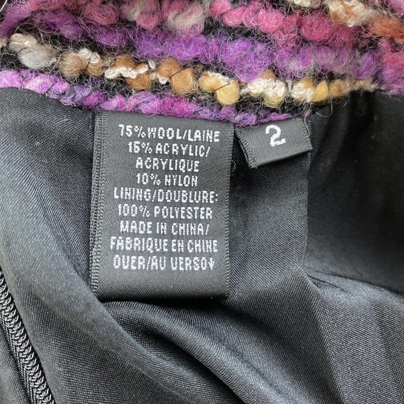 Dana Buchman Size 2 Purple Wool Blend Fringed Pencil Skirt - Picture 6 of 6